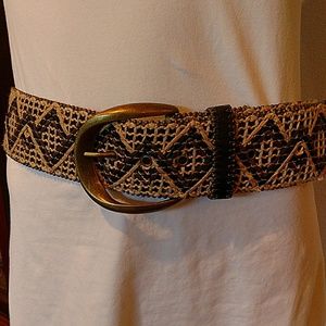 Brown and tan woven belt